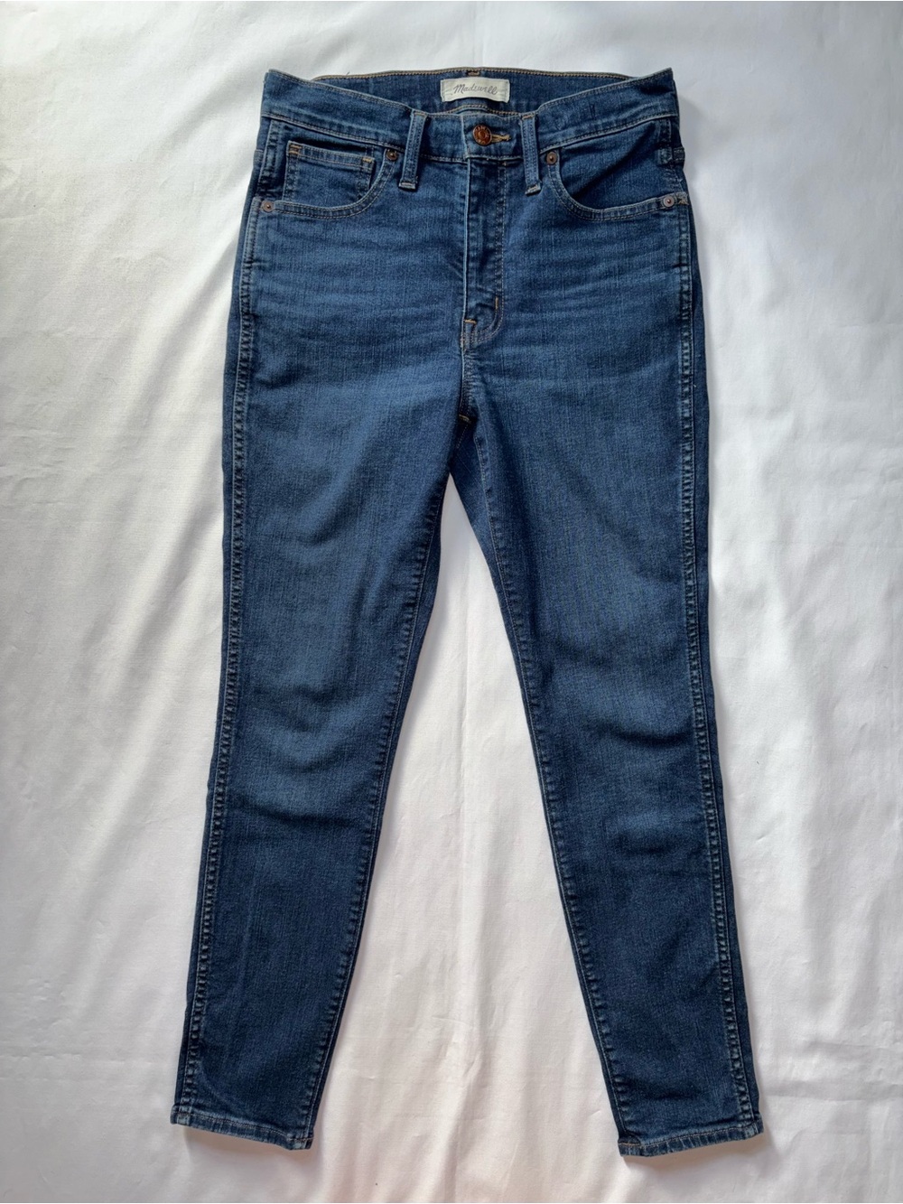 Madewell 10” High Rise Skinny Dark Wash Jeans Size 27P Petite Stretch Denim